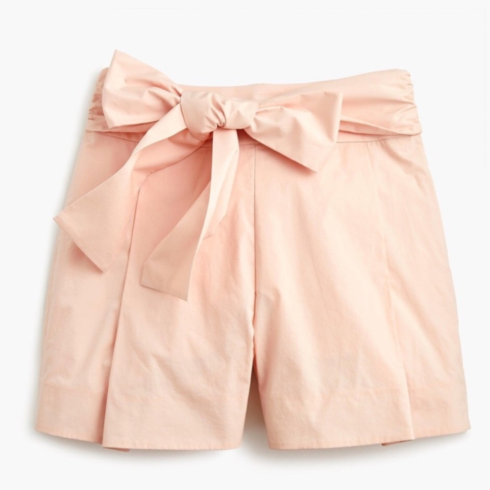 J. Crew Cotton Poplin Tie Waist Shorts in Pink - Picture 8 of 8